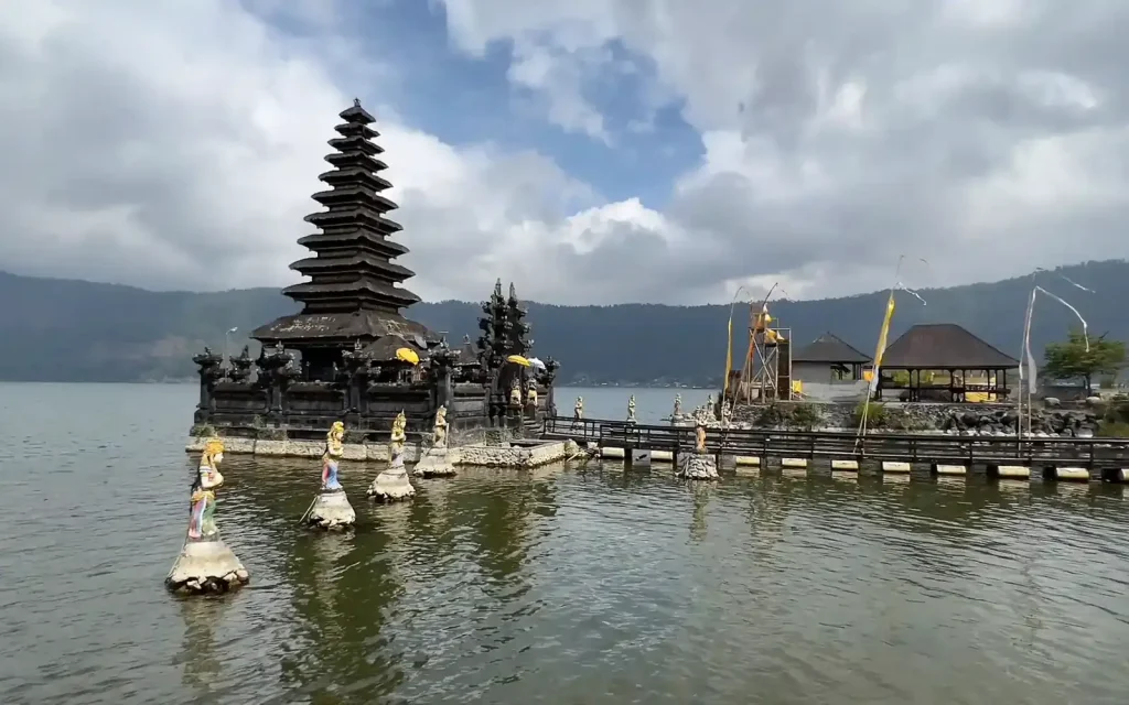 Pura Ulun Danu Batur temple shrines rising from the lake
